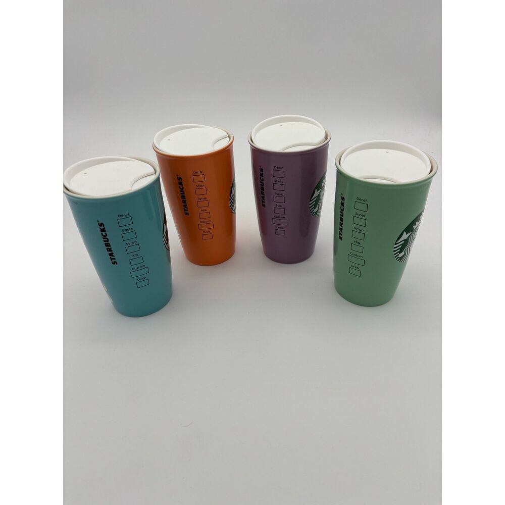 Disney Parks WDW 2020 Starbucks Ceramic Tumblers Mugs 4 Park Complete Set-NWT